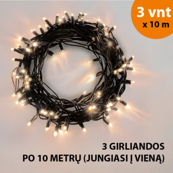 Lauko ir vidaus girlianda (LED lemputės) 30 m PROLED juoda