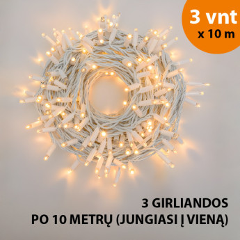 Lauko ir vidaus girlianda (LED lemputės) 30 m PROLED balta