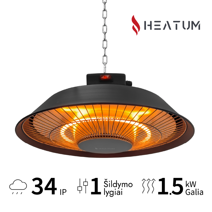 Infraraudonųjų spindulių šildytuvas Heatum H1500 AURA