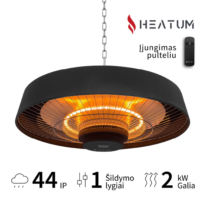 Infraraudonųjų spindulių šildytuvas Heatum H2000R VERSE BLACK