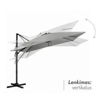 Lauko skėtis su Solid padu Comfort Light Grey 2 Lauko skėtis su Solid padu Comfort Light Grey 2