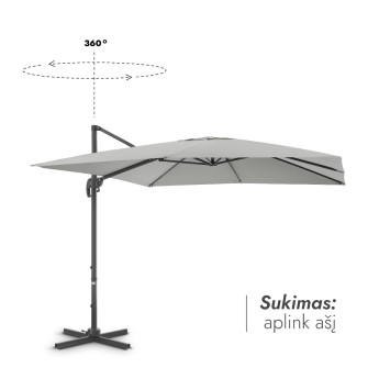 Lauko skėtis su Solid padu Comfort Light Grey 3 Lauko skėtis su Solid padu Comfort Light Grey 3