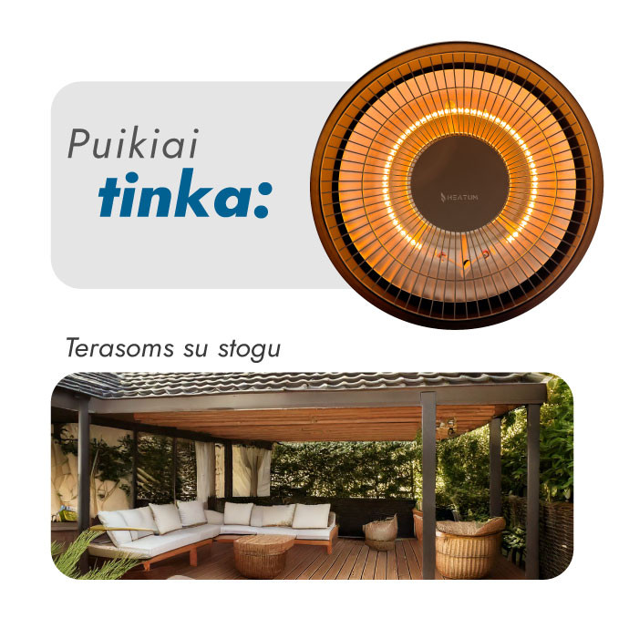Infraraudonųjų spindulių šildytuvas Heatum H1500 AURA