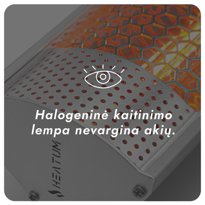 Pastatomas Infraraudonųjų spindulių šildytuvas Heatum H2000R URBAN SILVER su trikoju stovu