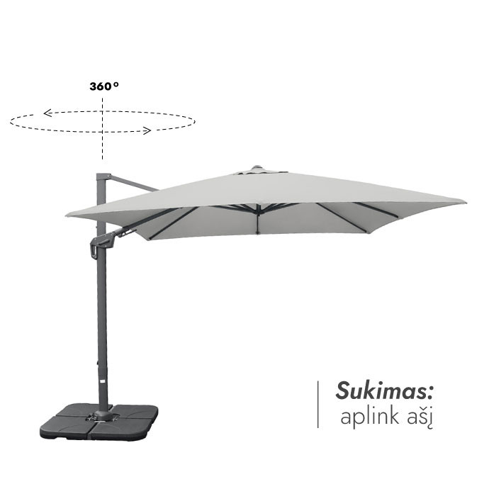 Lauko skėtis su padu (užvalkalas dovanų) Maestro Light Grey 4