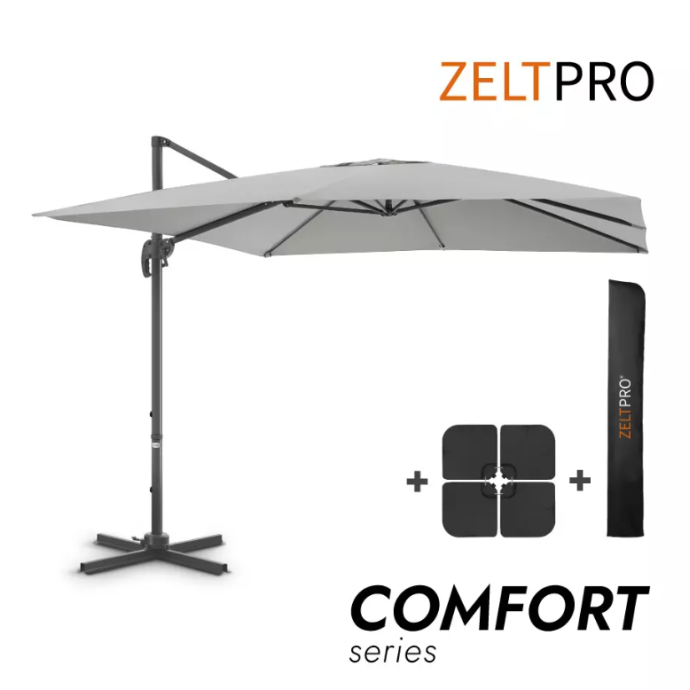 Lauko skėtis su padu ir užvalkalu Comfort Light Grey