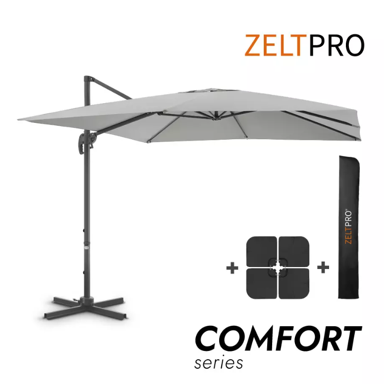 Lauko skėtis su padu ir užvalkalu Comfort Light Grey 1