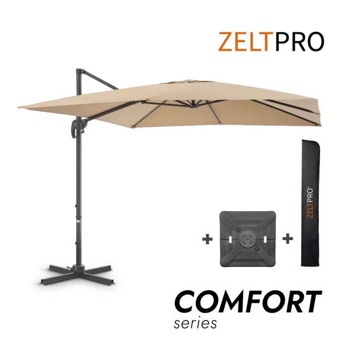 Lauko skėtis su Solid padu ir užvalkalu Comfort Taupe 1