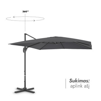Lauko skėtis su Solid padu ir užvalkalu Comfort Antracito 3 Lauko skėtis su Solid padu ir užvalkalu Comfort Antracito 3