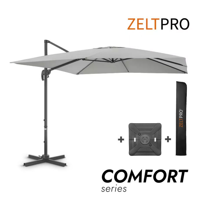 Lauko skėtis su Solid padu ir užvalkalu Comfort Light Grey 1