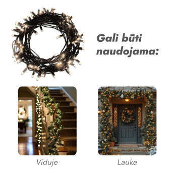 Lauko ir vidaus girlianda (LED lemputės) 20 m PROLED juoda Lauko ir vidaus girlianda (LED lemputės) 20 m PROLED juoda