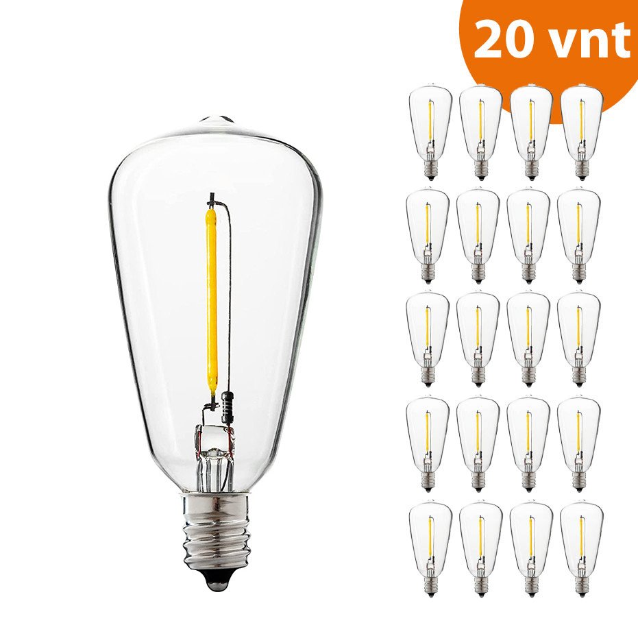 Atsarginė LED lemputė 1 W E14 (ST38) RETRO modeliui (20 vnt) 1